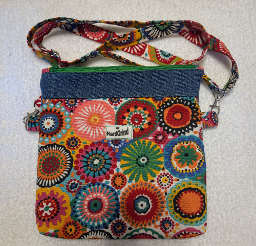 Denim Crossbody Bag Punch Denim (with back Zipper Pocket)