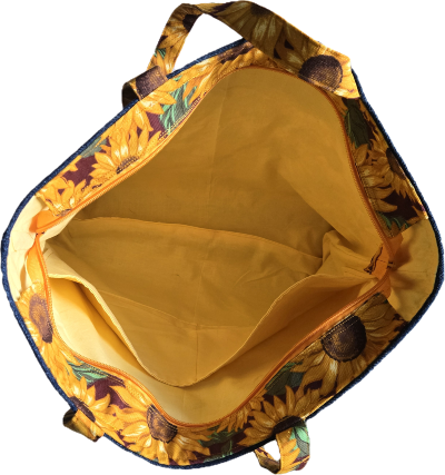 Sunflower-Denim Tote Bag