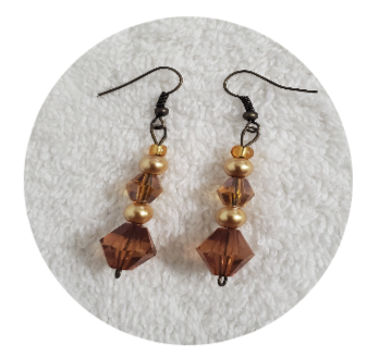 BROWN GLASS BEAD EARRINGS