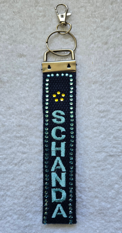 Bling Keychain Wristlets-Embroidered