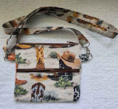 Cowgirl Crossbody Bag  (with back Zipper Pocket)