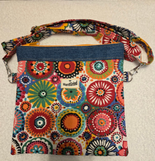 Denim Crossbody Bag Punch Denim (with back Zipper Pocket)
