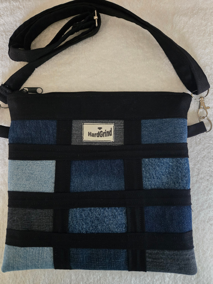Denim Crossbody Bag (with back Zipper Pocket)