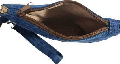 Denim Patch Wristlet