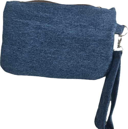 Denim Patch Wristlet
