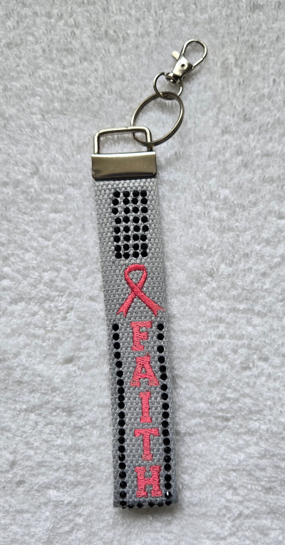 Bling Awareness Keychain Wristlets-Embroidered