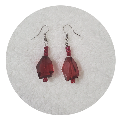 Ruby Red Earrings