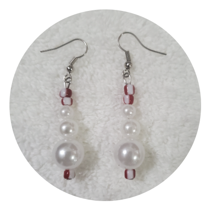 WHITE PEPPERMINT EARRINGS